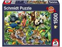 Schmidt Spiele 57385, Schmidt Spiele Puzzle Kunterbunte Tierwelt 1500 Teile