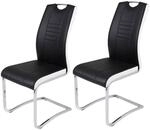 Schwingstuhl Tabea 2er Set schwarz wei&szlig; Kunstleder Kunstleder B/H/T: ca. 43x99x61 cm