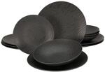 CreaTable Tafelservice Schiefer schwarz Steinzeug 12 tlg.