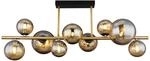 GLOBO Deckenleuchte 56135-9D amber schwarz messing Glas Metall B/H/L: ca. 30x38x87 cm