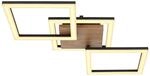GLOBO Deckenleuchte 67280-30 dunkelbraun schwarz Opal Holz Metall Kunststoff B/H/L: