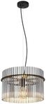 GLOBO Pendelleuchte Gorley schwarz Metall H/D: ca. 150x40 cm E27 1 Brennstellen