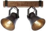 Brilliant Spotbalken Plow schwarz braun Metall Holz B/H/T: ca. 40x24x17 cm E27 2
