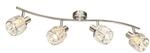 GLOBO Deckenleuchte Kris nickel matt klar Metall Glas B/H/T: ca. 31,5x18x70 cm E14 4