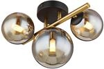 GLOBO Wandleuchte 56135-3W messing amber Glas Metall B/H/L: ca. 21x19x28 cm G9 3