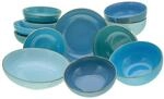 CreaTable Bowl-Set Nature Collection AQUA blau Steinzeug 12 tlg.