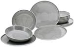 CreaTable Tafelservice Chef Collection grau Porzellan 12 tlg.