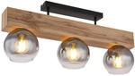 GLOBO Wandleuchte schwarz Rauch Metall Glas B/H/T: ca. 15x28x65 cm E27 3 Brennstellen