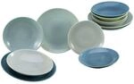 CreaTable Tafelservice Reactive AQUA blau Keramik 12 tlg.