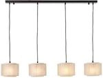 Brilliant Pendelleuchte Odar 99482/09 schwarz beige natur Metall Textil Papier...