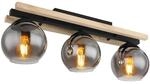 GLOBO Pendelleuchte Conni schwarz Rauch Metall Glas B/H/T: ca. 15x20,5x60 cm E27 3