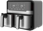 MASTERPRO Hei&szlig;luftfritteuse Doppelbeh&auml;lter BGMP-9178-BK silber Metall B/H/T: ca.