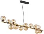 GLOBO Pendelleuchte amber schwarz Glas Metall B/H/T: ca. 34,5x120x120 cm G9 13
