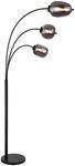 GLOBO Stehlampe Blacky mattschwarz Metall Glas B/H/T: ca. 60x175x80 cm 3 Brennstellen