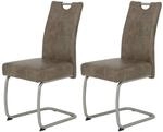 Schwingstuhl Sophia 2er Set schlamm Vintage Microfaser B/H/T: ca. 43x99x58 cm