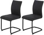 Stuhl 2er Set PIA anthrazit Vintage schwarz Microfaser Metall B/H/T: ca. 42x89x59 cm