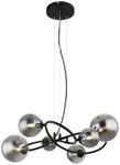 GLOBO LED-Pendelleuchte 10676 Rauch mattschwarz Metall Glas B/H/T: ca....