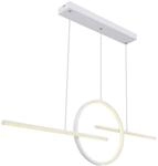 GLOBO LED-Pendelleuchte wei&szlig; Opal Acryl Metall B/H/T: ca. 10,5x150x124 cm