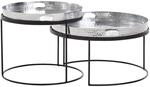 Couchtisch 2er-Set. silber B/H/T: ca. 56x33x56 cm