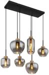GLOBO Pendelleuchte natur schwarz Metall Hanfseil B/H/T: ca. 40x120x80 cm E27 6
