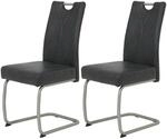 Schwingstuhl Sophie 2er Set anthrazit Vintage Microfaser B/H/T: ca. 43x99x58 cm