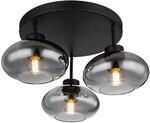 GLOBO Deckenleuchte schwarz Metall H/D: ca. 24x40 cm E27 3 Brennstellen
