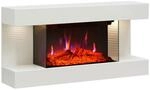 Balderia Elektrischer-Kamin wei&szlig; Metall B/H/T: ca. 82x41,8x21,6 cm