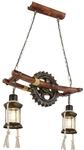 GLOBO Pendelleuchte messing klar Metall Glas B/H/T: ca. 20x110x62 cm E27 2