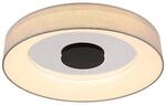 GLOBO LED-Deckenleuchte 48372-30 mattschwarz wei&szlig; grau Metall Textil H/D: ca.