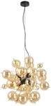 GLOBO Pendelleuchte mattschwarz Metall Glas H/D: ca. 120x55 cm 6.0 Brennstellen