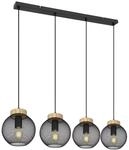GLOBO Pendelleuchte Pablo mattschwarz natur Metall Holz B/H/T: ca. 95x120x20 cm...