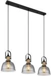 GLOBO Pendelleuchte DOROTHEA 15558-3H mattschwarz Metall Rauchglas B/H/T: ca.