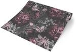 Vliestapete Rosen schwarz rosa grau B/L: ca. 53x1005 cm