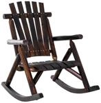Outsunny Schaukelstuhl dunkelbraun Holz B/H/T: ca. 67x100x65 cm