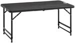 Outsunny Gartentisch dunkelgrau Stahl B/H/L: ca. 60x74x118 cm