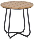 Outsunny Gartentisch braun Kunststoff H/D: ca. 48x49 cm