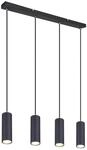 GLOBO Pendelleuchte schwarz Metall B/H/T: ca. 6x120x65 cm GU10 4 Brennstellen
