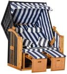 Outsunny Strandkorb blau Holz B/H/L: ca. 79x118x160 cm