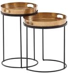 Beistelltisch 2er-Set. gold Metall B/H/T: ca. 38x45x38 cm