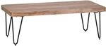 Wohnling Couchtisch natur schwarz Akazie Metall B/H/T: ca. 115x40x60 cm