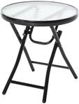 Outsunny Gartentisch schwarz Metall H/D: ca. 50x45 cm