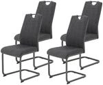 Stuhl 4er Set BRITTA anthrazit grau Microfaser Metall B/H/T: ca. 44x100x59 cm