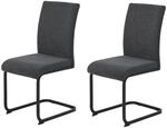 Stuhl 2er Set LINN anthrazit Webstoff B/H/T: ca. 43x92x52 cm