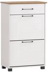Schuhschrank Jelda wei&szlig; matt Eiche Landhaus Nachbildung B/H/T: ca. 62x102x34,1 cm