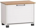 Schuhbank Jelda wei&szlig; matt Eiche Landhaus Nachbildung B/H/T: ca. 62x47,2x34,1 cm