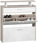 Schuhschrank Eiche Sonoma Nachbildung wei&szlig; B/H/T: ca. 80x95x24 cm