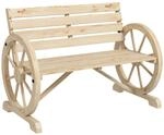 Outsunny Gartenbank natur Holz B/H/L: ca. 56x105,5x79 cm