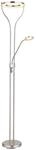 GLOBO Stehlampe Chrom Metall Kunststoff B/H/T: ca. 35x194x30 cm 2 Brennstellen