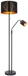 GLOBO Stehlampe Bemmo schwarz gold Metall Acryl Textil H/D: ca. 175x40 cm