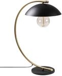 Opviq Tischleuchte schwarz gold Metall B/H/L: ca. 43x55x26 cm E27 1 Brennstellen